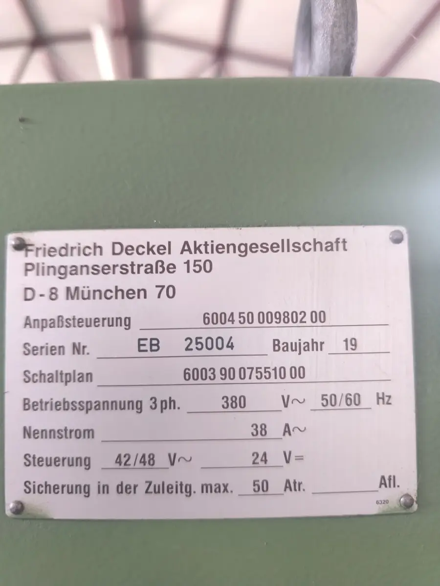 Glodalica Deckel • FP 50 CCT, godište 1990 • 6