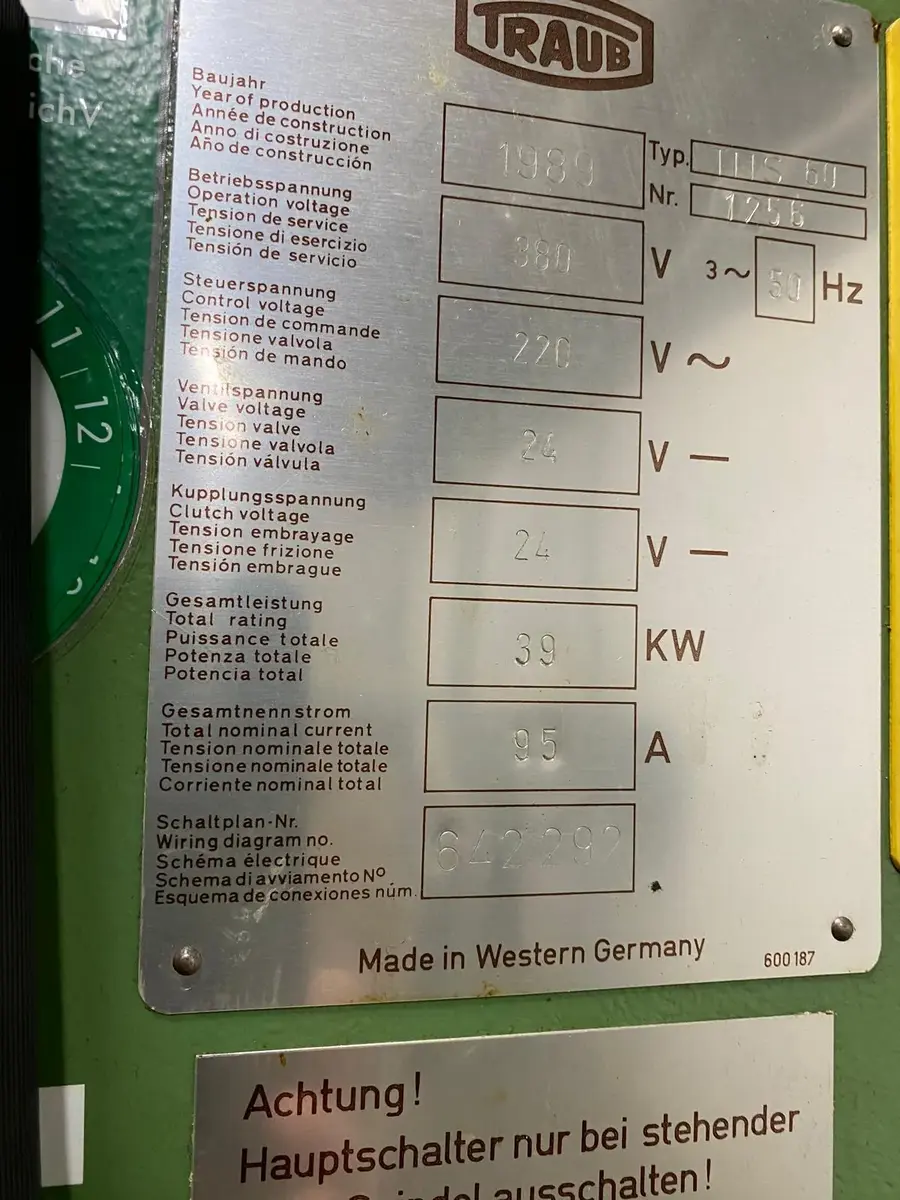 Strug Traub •  TNS 60 CNC strug, godište 1989 • 8