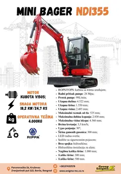 Mini bager Rippa • NDI 355, godište 2024 • slika 7