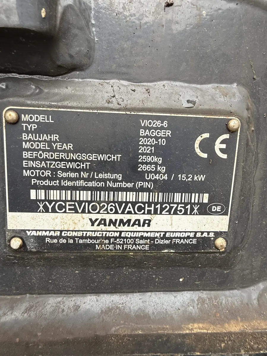 Mini bager Yanmar • Vio 26-6, godište 2020 • 11