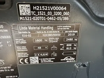 Električni viljuškar Linde • E16 Triplex, godište 2019 • slika 6