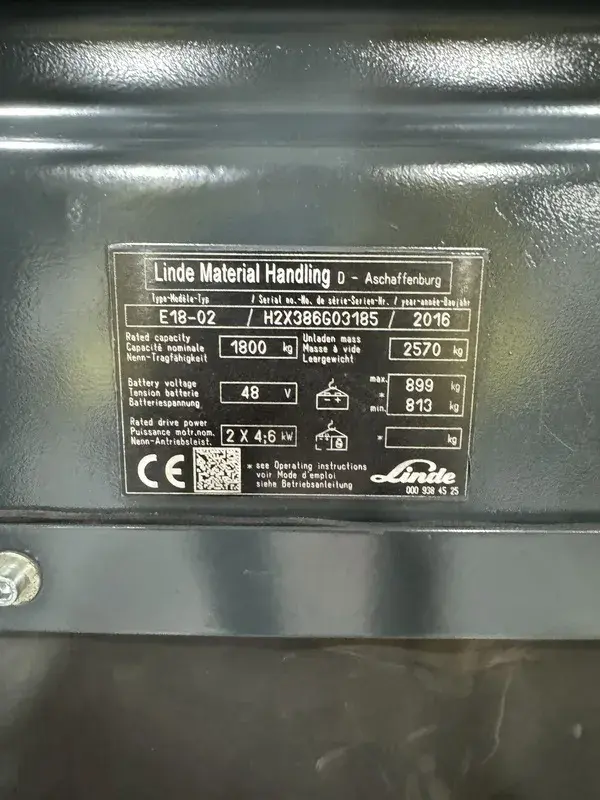 Električni viljuškar Linde • E18-02, godište 2016 • 11