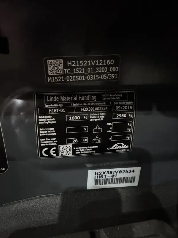 Gasni viljuškar Linde • Linde H16T-01, godište 2019 • 8