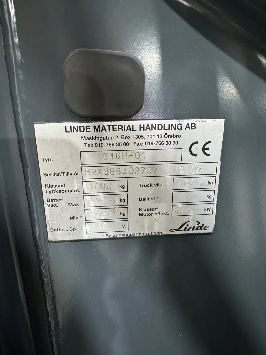 Električni viljuškar Linde • Linde E16H, godište 2009 • 7