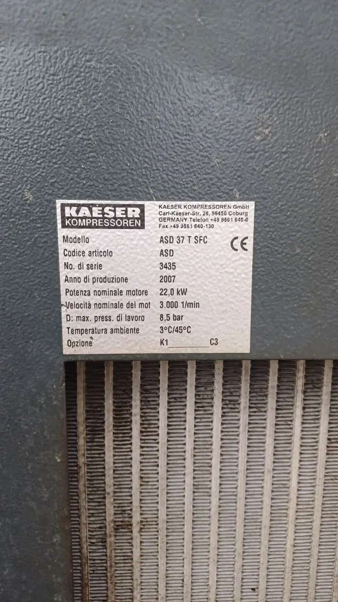 Vijčani kompresor Kaeser • ASD 37T, godište 2007 • 5