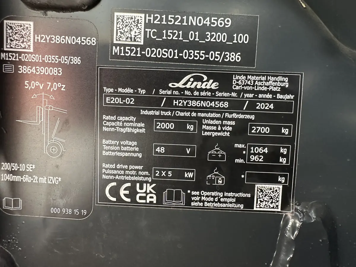 Električni viljuškar Linde • E20 Evo, godište 2024 • 11
