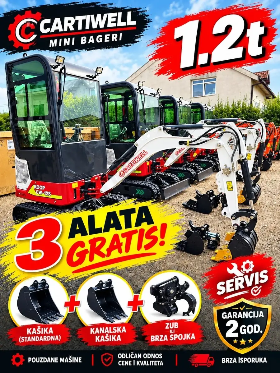 Mini bager Cartiwell • CW 12 S LINE Sa kabinom ili Kacketom, godište 2026 • 1