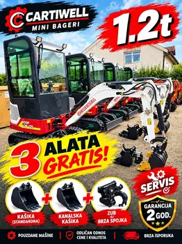 Bageri • Mini bager • Cartiwell • CW 12 S LINE Sa kabinom ili Kacketom